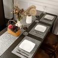 thumbnail image 3 of 6pcs Placemat with Compatible Table Runner Crossweave Insulation Placemat Washable Table Mats Set Heat Resistant, 3 of 11