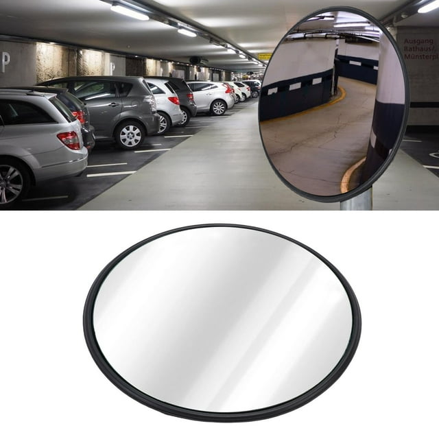 Miroir Convexe, Miroir de Circulation Grand Angle Rond avec Support Mural, Verre de Sécurité pour Parc de Stationnement Garage, Magasins de Détail, Entrepôts, École