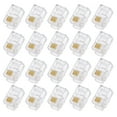 thumbnail image 1 of Uxcell Telephone Modular Plug Male RJ9/RJ10/RJ22 Connectors, Copper Core 4P4C Clear 20pcs, 1 of 5