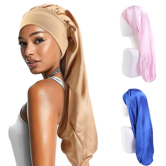 Vorkoi Extra Large Satin Sleep Cap for Long Hair,Long Dreadlock Night Sleep Bonnet for Women