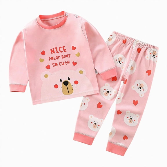Gubotare Toddler Pajamas Fall Winter Unisex Baby Toddler Buttery Soft 2-Piece Snug Fit Pajamas 6 12 Months (Pink,6-12 Months)