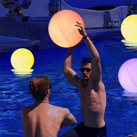 Swimming Pool Toy-12" Light Up Beach Ball, 1 Pack 16 color LED Glow Beach Ball, Pool Games for Outdoor Activities