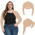 thumbnail image 3 of Fewfanhot Women Plus Size Long Sleeve Cropped Bolero Shrug, Open Front Lightweight Knit Cover Up Shawl, 3 of 4