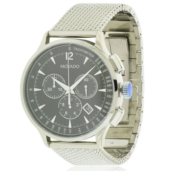 Movado Circa Stainless Steel Mesh Chronograph Mens Watch 0606803