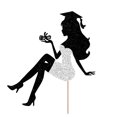 thumbnail image 2 of Christmas Clearance Hilingoto Silver High Heel Girl Graduation Cake Topper With Glitter Grad Cap Diploma 2023 Graduation Cake Pick Decorations, 2 of 4