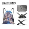 thumbnail image 4 of Fuzoiu Majestic Fantasy Castle Print Drawstring Backpack for Gym, Travel, Yoga,Sports Sackpack String Bag for Women Men-Small, 4 of 6