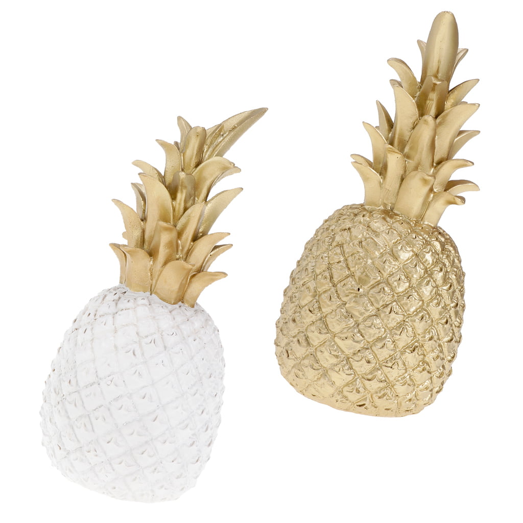 Creative Resin Pineapple Shaped Ornament Gift Home Desk Decor-White 