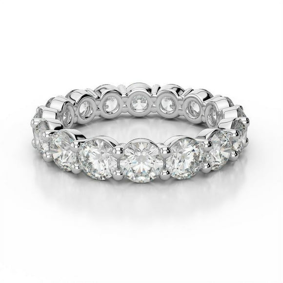 3.20 Ct Round Diamond Wedding Bands for Women Solid 18K White Gold
