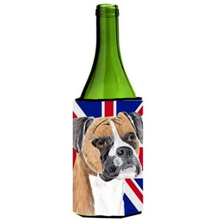 

Boxer With English Union Jack British Flag Wine bottle sleeve Hugger - 24 Oz.