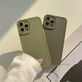 thumbnail image 3 of Compatible with iPhone 12 Case，Simple Cute Solid Color Design Frosted Soft TPU Silicone Anti-Fall Anti-Scratch Slim Shockproof Protective Case for iPhone 12 -Green, 3 of 8