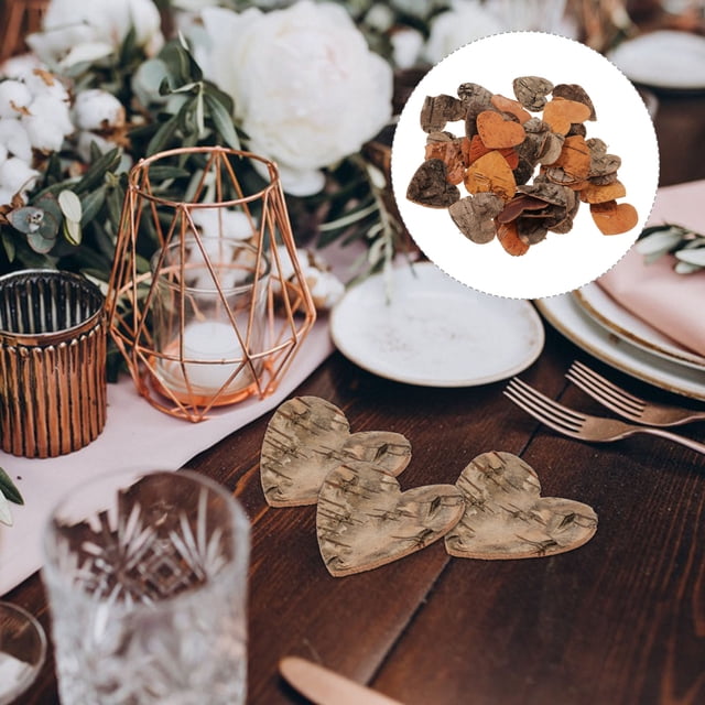 Log Centerpieces For Tables 80Pcs Heart Shaped Wood Log Slices Homeowners