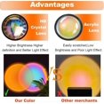 thumbnail image 2 of Sunset Lamp, 15 Colors LED Sunset Projection Lamp 360 Rotation USB 10 Adjustable Brightness Sunset Projector Romantic Decorative Atmosphere Lamp for B, 2 of 5