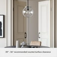 thumbnail image 6 of Hunter - Sacha 1-light Natural Black Iron, Medium Size Pendant Light, Dimmable, Modern Style, Globe Shaped, for Bedrooms, Dining, Living Rooms - 19660, 6 of 8