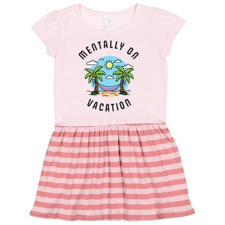 

Inktastic Mentally on Vacation with Palm Trees and Hammock Gift Toddler Girl Dress