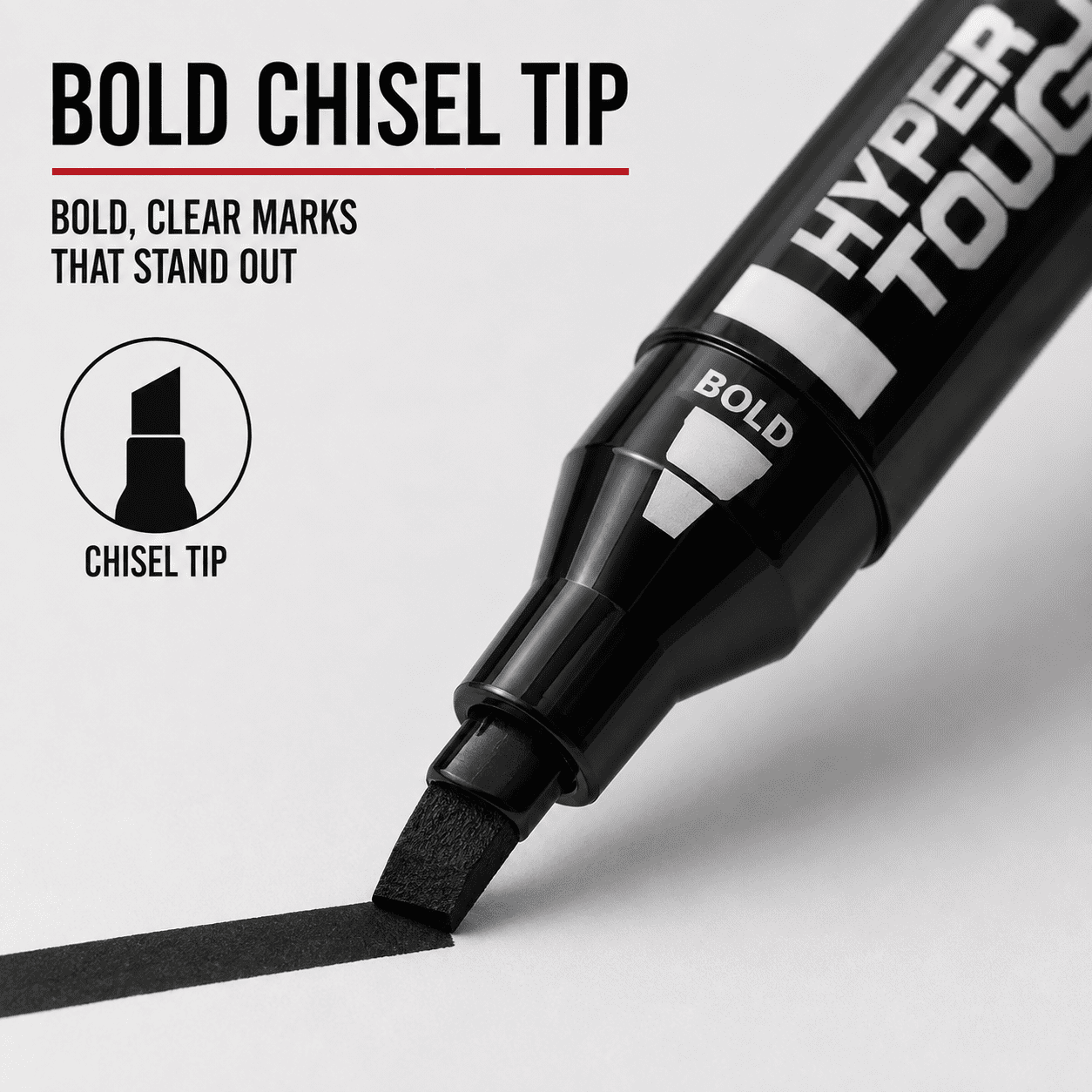 Hyper Tough 2-Pack Dual-Tip Permanent Markers, Black, Fine and Chisel Tip