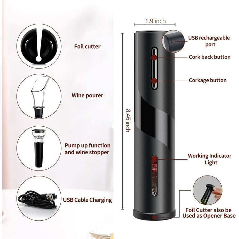 Automatic Electric Wine Opener Set With Foil Cutter Perfect - Temu