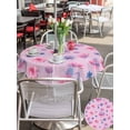 thumbnail image 4 of Outdoor Tablecloth with Umbrella Hole and Zipper, Spring Floral Round Table Cloth 60 Inch Waterproof Tablecloth, Summer Botanical Purple Pink Flower Picnic Table Cover for Patio Camping, 4 of 7