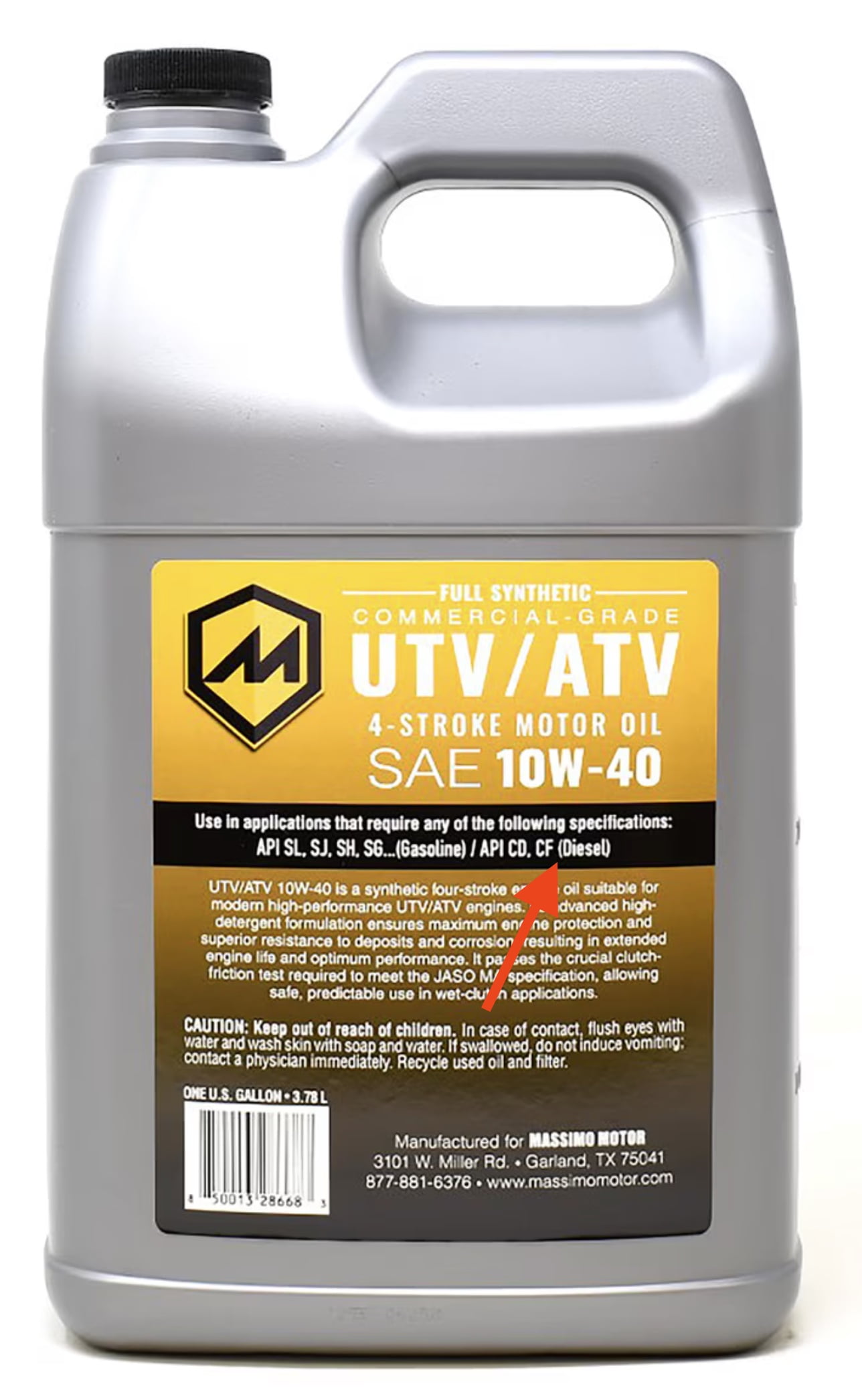 Massimo 10W-40 Full Synthetic Oil, High Mileage, Severe-Service