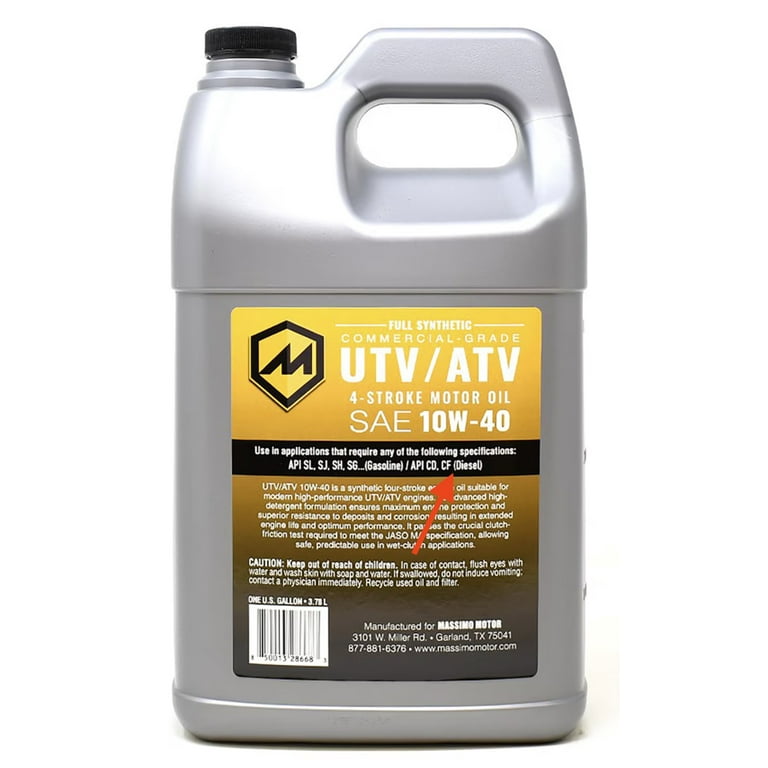 Massimo 10W-40 Full Synthetic Oil, High Mileage, Severe-Service