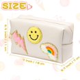 thumbnail image 2 of Preppy Patch Small Toiletry Bag Smile Lightning Heart PU Leather Portable Waterproof Makeup Cosmetic Bag Daily Use Storage Purse Travel Organizer Compliant Bag for Women Girls Gift, 2 of 6