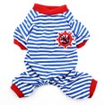 thumbnail image 1 of Pet Dog Puppy Anchor Rudder Embroidery Pattern Stripe Clothes Pajamas Jumpsuit Sleepwear Size M, 1 of 4