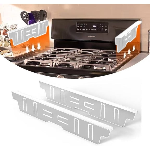 Stainless Steel Stove Gap Covers - Oven Side Filler Kit 23.4" -White