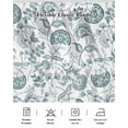 thumbnail image 5 of Boho Teal Green Floral Wrap Around Bed Skirts for King Bed 18" Drop,Bed Skirt with Adjustable Elastic Belt Dust Ruffle Bed Valance for Bedroom Hotel Vintage Farmhouse Paisley Leaf Bed Frame Cover, 5 of 7