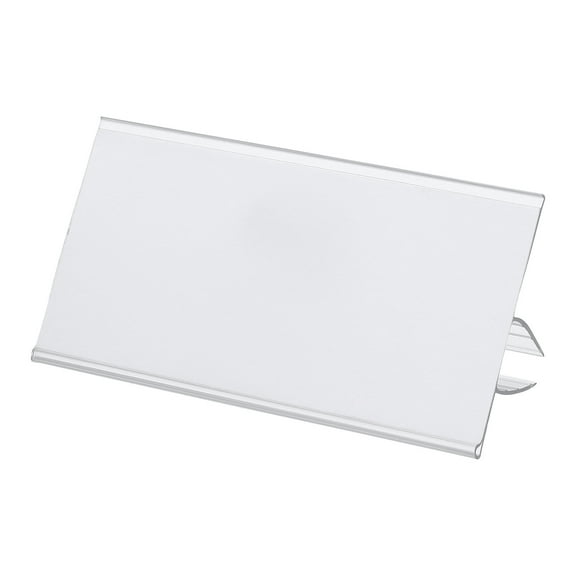 80x42mm Glass Shelf Label Holder Plastic Clear Shelf Label Holder Fit 7-12mm Wood Glass Shelves 30 Pack