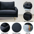 thumbnail image 2 of Hybition Velvet Sofa Modern Couch with Metal Legs for Living Room-Black, 2 of 9