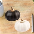 thumbnail image 5 of KPIMOR Halloween Pumpkin Decorations,White Ceramic Pumpkin Decor with Gold Stem, Modern Fall Harvest Table Centerpiece for Home, Office, and Party Display, 5 of 5