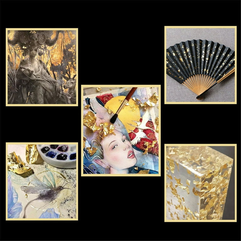 Buy GOLD LEAF COMPANY Metal Leaf Golden) Coloured Gold Leaf 8 x 8cm - 100  Sheets for Arts Crafts, Paintings Art Crafts Resin gildind. (Glue) Online  at Best Prices in India - JioMart.
