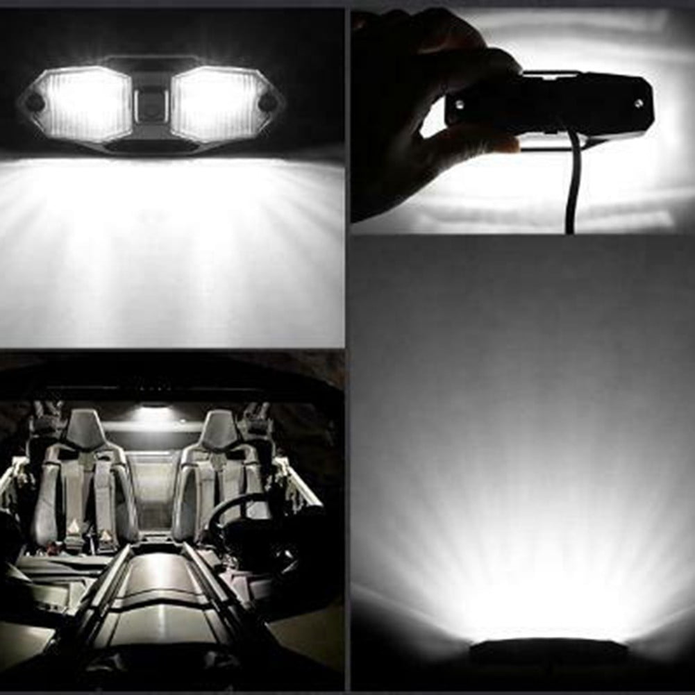 White Roll Bar Mount LED Dome Light Rock Light w/Switch for Polaris for RZR UTV 4WD