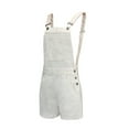 thumbnail image 6 of JGGSPWM Women's Camo Green Jumpsuit Juniors Cute Denim Overall Shorts Slim Fit Bib Romper Pants White L, 6 of 6