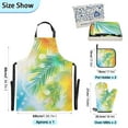 thumbnail image 3 of Colorful Shiny Summer Leaf 5 Pcs Kitchen Set Heat Resistant Oven Mitts and Non-Slip Pot Holders with Adjustable Cooking Apron, 3 of 6