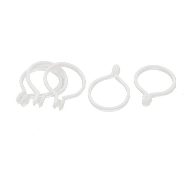 Plastic Shower Sliding Curtain Rings Hooks 1.6" Dia 5Pcs