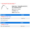thumbnail image 2 of Brake Hose - Compatible with 2012 - 2017 Hyundai Accent 2013 2014 2015 2016, 2 of 2