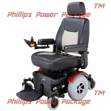 Merits Health Products - Vision Super - Midwheel Drive Power Chair - 22"W x 20"D - Red