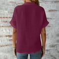 thumbnail image 6 of Mittory Linen Cotton Womens V Neck Collared Short Sleeve Shirts Button Down Blouse Tops, 6 of 8