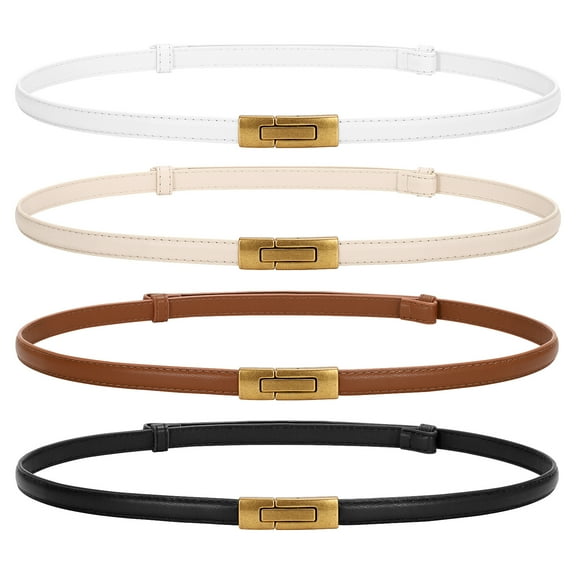 SUOSDEY Skinny Women Belt Thin Women Belt Ladies Dresses Belt with Alloy Turn Lock