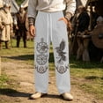 thumbnail image 2 of CONZONE Men's Baggy Viking Sweatpants Wide Leg Sweat Pants for Men Trendy Elastic Waist Drawstring Norse Mythology Graphic Y2K Soft Casual Joggers Pant With Pockets, 2 of 4