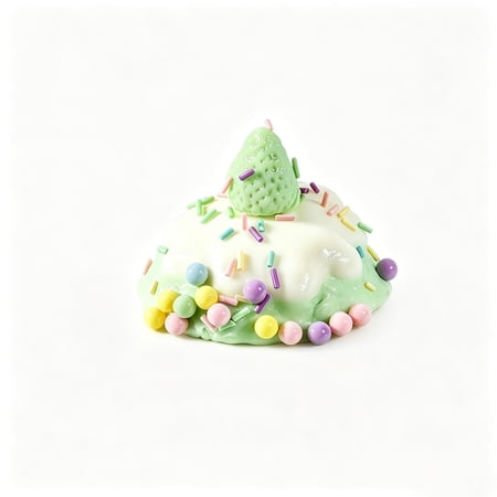 Stress Relief Cake Fidget Toy Realistic Food Fidget Toy Green Slow Rising Squeeze Toy for Anxiety Soft Sensory Plaything for Adults Kids Novel Stress Relief Gift