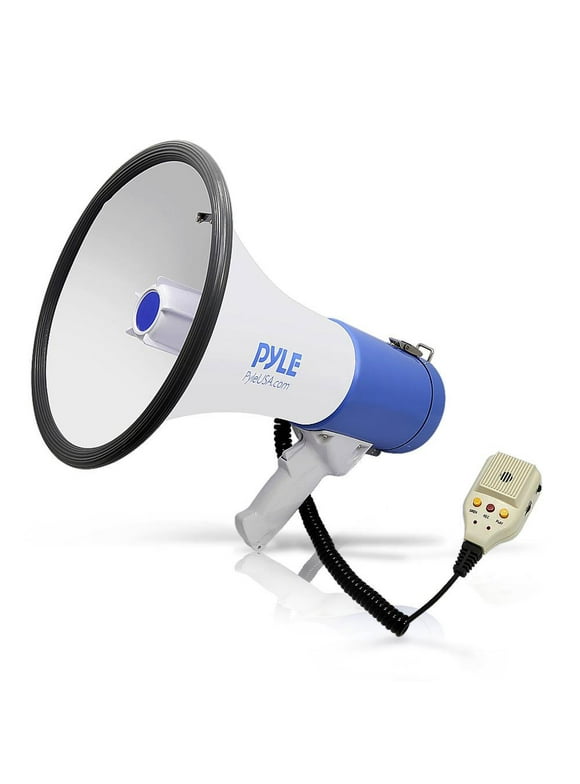 PylePro 50 Watt 3600 Yard Sound Range Portable Bullhorn Megaphone Speaker, Blue