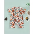 thumbnail image 4 of Bagilaanoe Newborn Baby Girl Boy Romper 3M 6M 12M 18M Short Sleeve Print Bodysuit One Piece Ribbed Jumpsuit Pajamas Summer Outfits, 4 of 9
