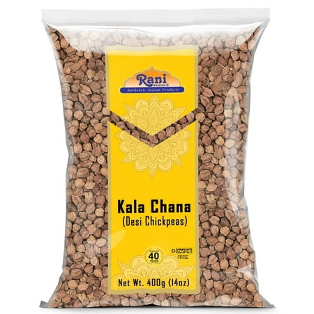 Rani Kala Chana (Desi Chickpeas Chana with skin)14oz (400g) ~ All Natural | Gluten Friendly | NON-GMO | Kosher | Vegan | Indian Origin