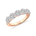 thumbnail image 2 of IGI Certified Round Shape Lab Grown Diamond Anniversary Band Ring For Women | 5 Stone 3 CT TW 14K Rose Gold | FG-VS Quality Camille Friendly Diamonds Band Ring, 2 of 5