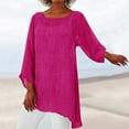 thumbnail image 2 of Womens Plus Size Tunic Top Long Sleeve Irregular Hem Loose Fit Summer Blouse, 2 of 6