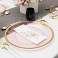 thumbnail image 2 of (96 PACK) EcoQuality 13" inch Round Pink Plastic Charger Plates with Gold Rim - China Like Party Plates, Heavy Duty Large Disposable Dinner Plates, Reusable Salad Plate, Wedding, Catering, Events, 2 of 3