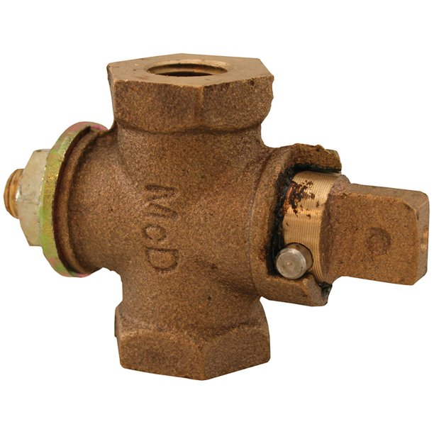 1" Gas ShutOff Valve, Flat/Tee Head,PartNo G19100 JonesStephens