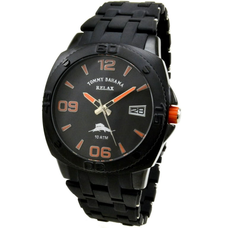 RLX3010 Men's Relax Black Dial Polyurethane Rubber Bracelet Quartz