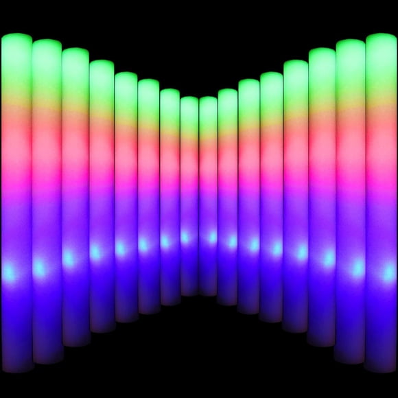 LifBetter Light Up Glow Sticks Bulk, LED Foam Sticks in The Dark with 3 Modes Flashing Led Foam Multicolor Batons Light up Party Favors for Birthdays, Weddings, Concerts